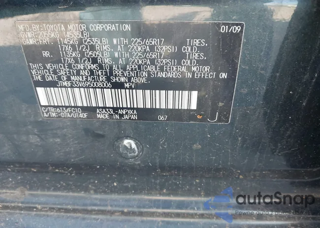 JTMBF33V695008006: 37575731