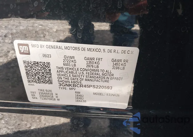 3GNKBCR45PS220593: 37580500