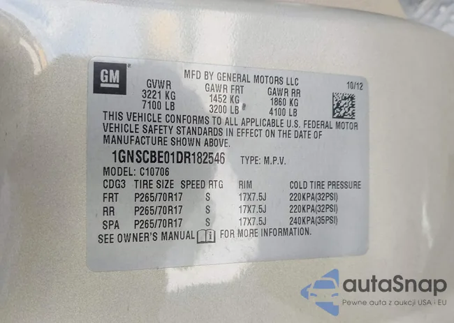 1GNSCBE01DR182546: 37611092