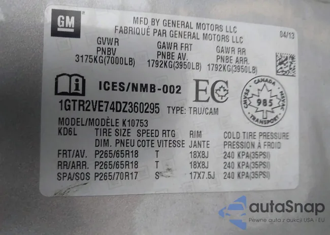 1GTR2VE74DZ360295: 37626371