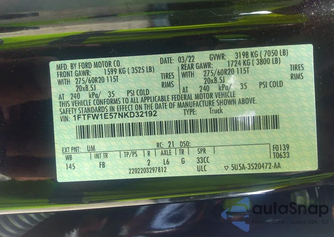 1FTFW1E57NKD32192: 37637782