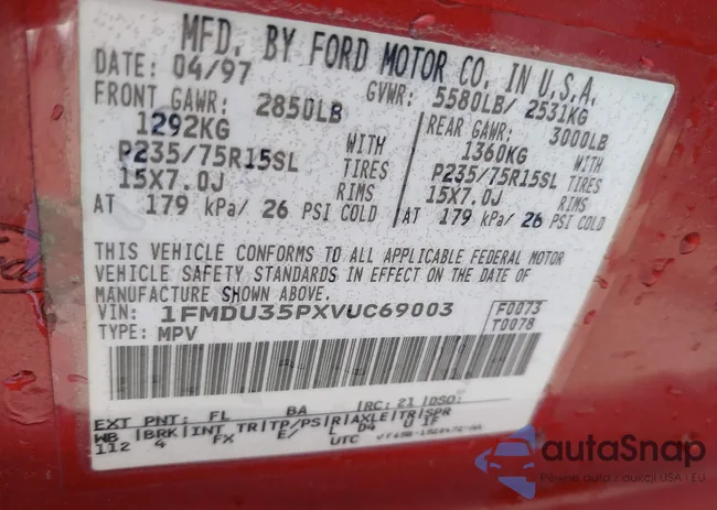 1FMDU35PXVUC69003: 37645625