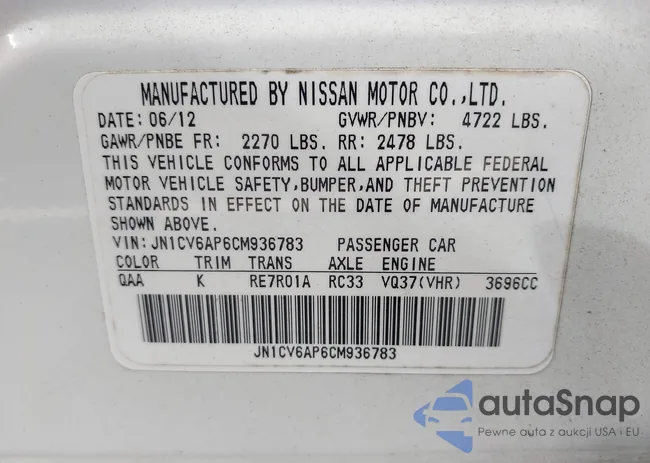 JN1CV6AP6CM936783: 37656400