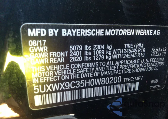 5UXWX9C35H0W80200: 37657253