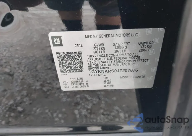 1GYKNARS0JZ207676: 37660192