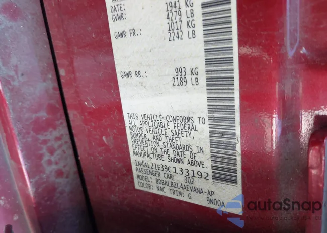 1N4AL21E39C133192: 37688906