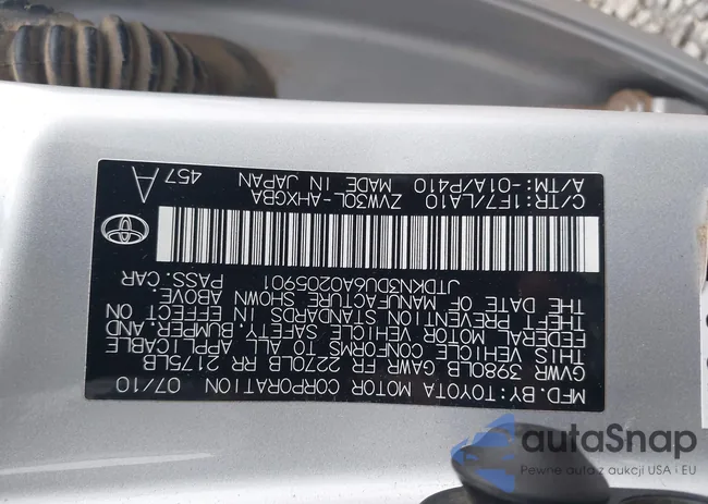 JTDKN3DU6A0205901: 37689940