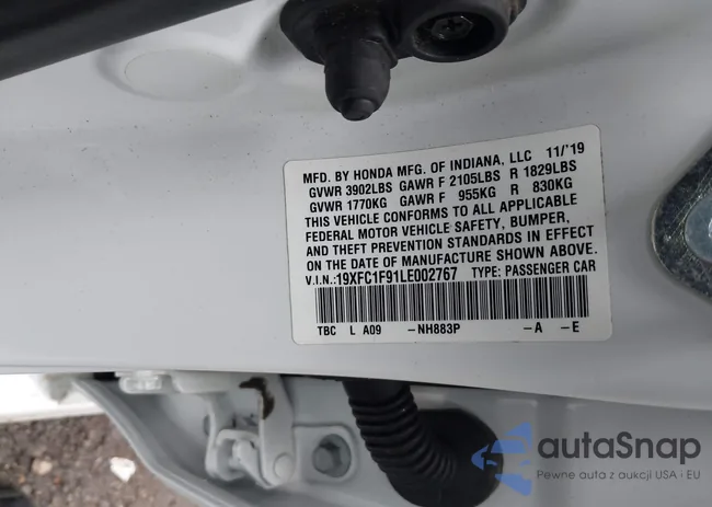 19XFC1F91LE002767: 37695003