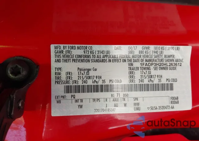 1FADP3H20HL263612: 37700080