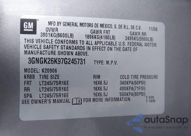 3GNGK26K97G245731: 37730764