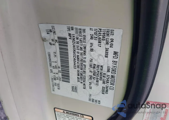 1FMZU65K65ZA04433: 37741979