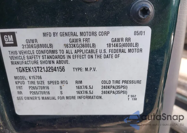 1GKEK13T21J294156: 37754098