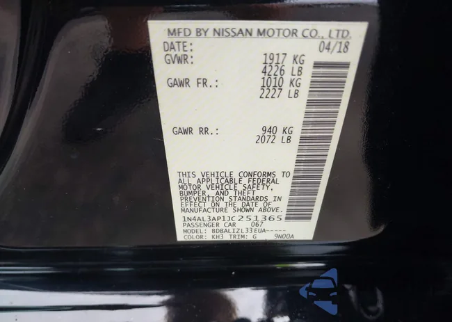 1N4AL3AP1JC251365: 37763777