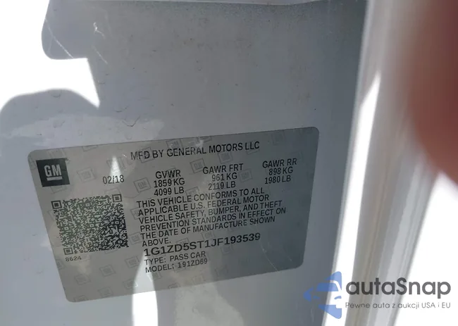 1G1ZD5ST1JF193539: 37772278