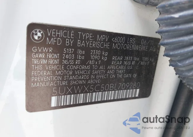 5UXWX5C50BL709280: 37788420