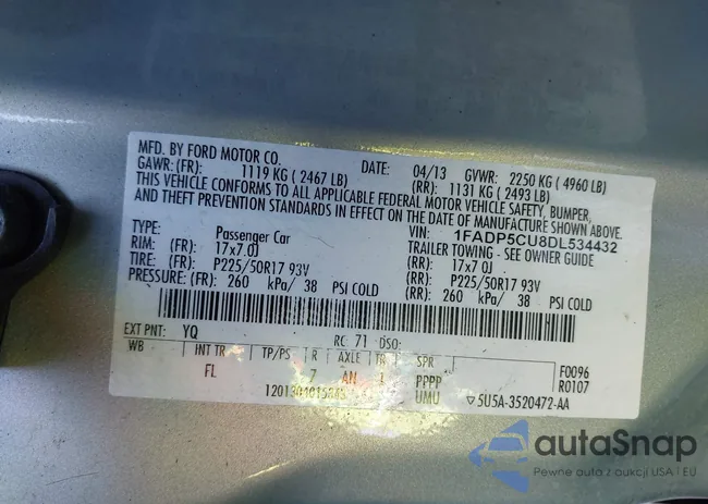 1FADP5CU8DL534432: 37790617