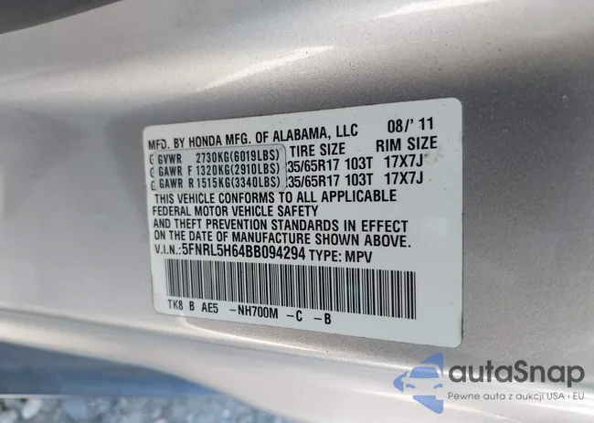 5FNRL5H64BB094294: 37798687