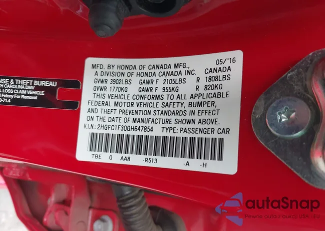 2HGFC1F30GH647854: 37799890