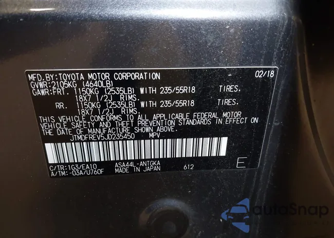 JTMDFREV5JD235450: 37807553