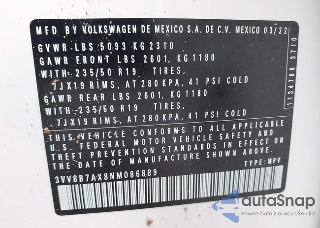 3VV8B7AX8NM086889: 37818149