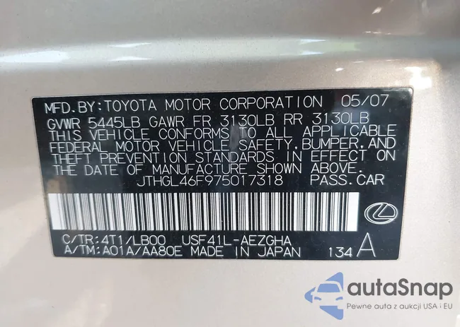 JTHGL46F975017318: 37823851