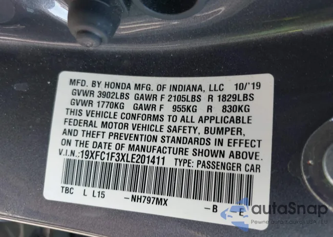 19XFC1F3XLE201411: 37831623