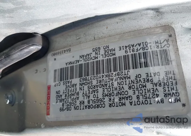 JT2BF28K4Y0237863: 37843756