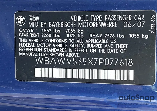 WBAWV535X7P077618: 37843317