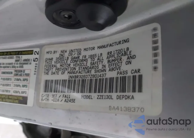 1NXBR32E07Z801437: 37871536