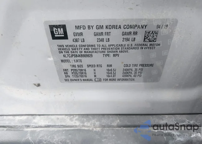 KL7CJPSB4KB909929: 37887477