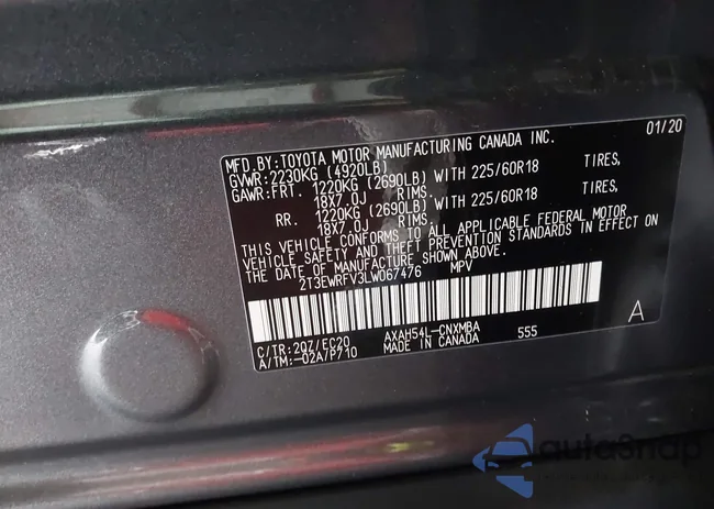 2T3EWRFV3LW067476: 37893650