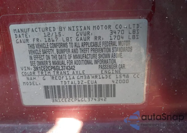 3N1CE2CP6GL374342: 37906934