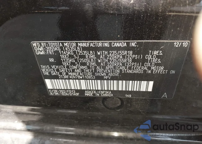 2T3RF4DV7BW110853: 37908540