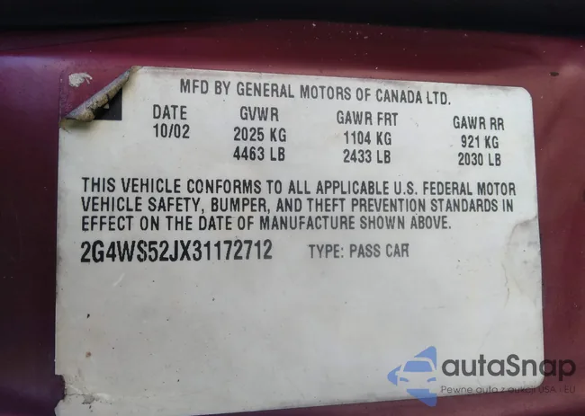 2G4WS52JX31172712: 37912024