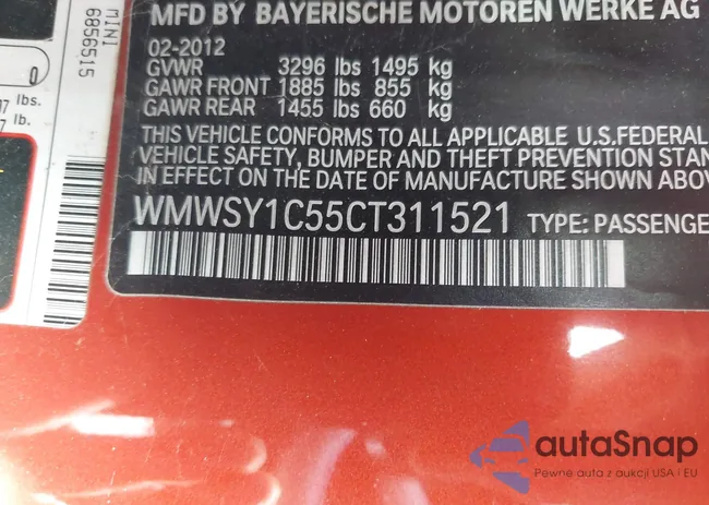 WMWSY1C55CT311521: 37919134