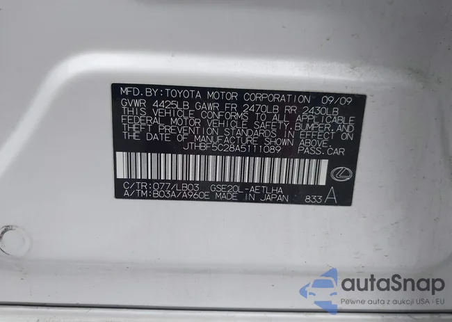 JTHBF5C28A5111089: 38923667