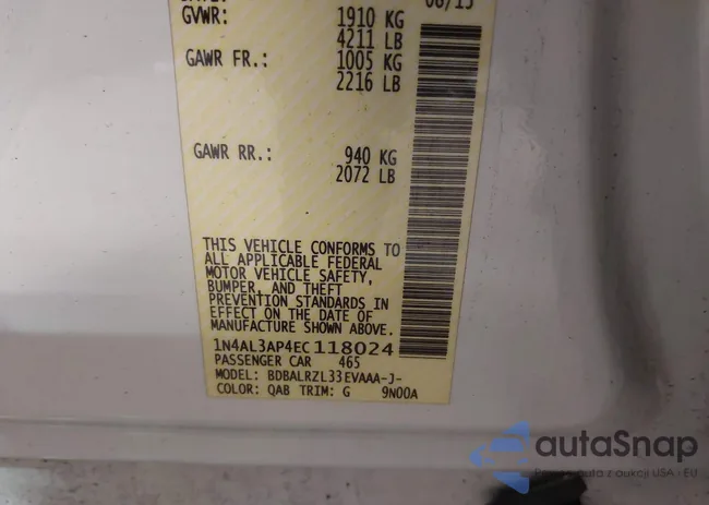 1N4AL3AP4EC118024: 38925464