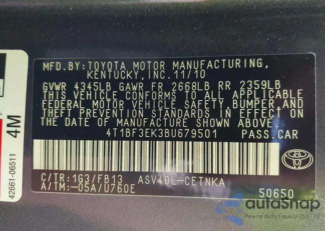 4T1BF3EK3BU679501: 38930447