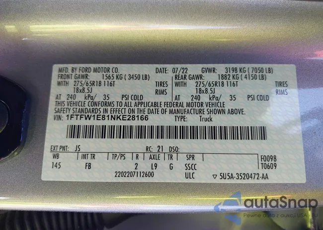 1FTFW1E81NKE28166: 38935705