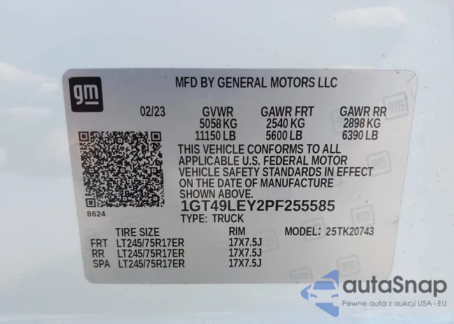 1GT49LEY2PF255585: 38946653