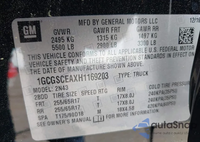 1GCGSCEAXH1169203: 38948420