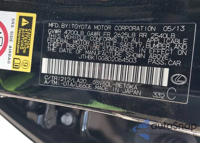 JTHBK1GG8D2064503: 38981341