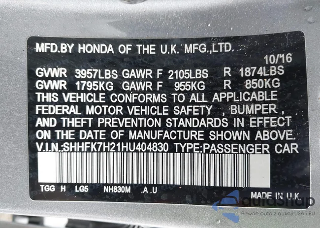 SHHFK7H21HU404830: 38990011