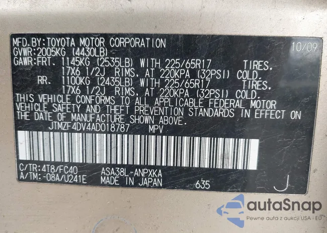 JTMZF4DV4AD018787: 38991305