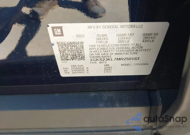 1GKS2JKL7MR250163: 38998709