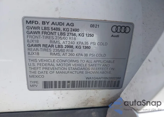 WA1GAAFY6N2002260: 39003368