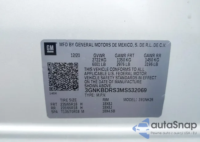 3GNKBDRS3MS532069: 39003580