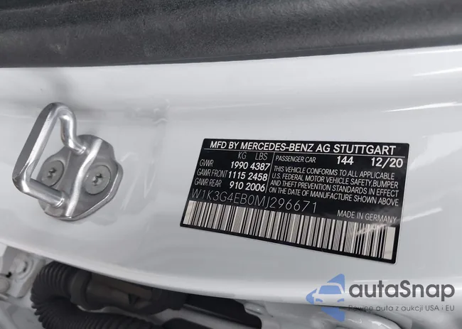 W1K3G4EB0MJ296671: 39010899