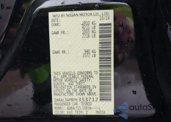 1N4AL3AP8FN353712: 39011118