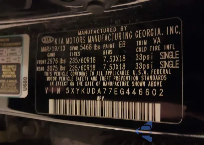 5XYKUDA77EG446602: 39018443